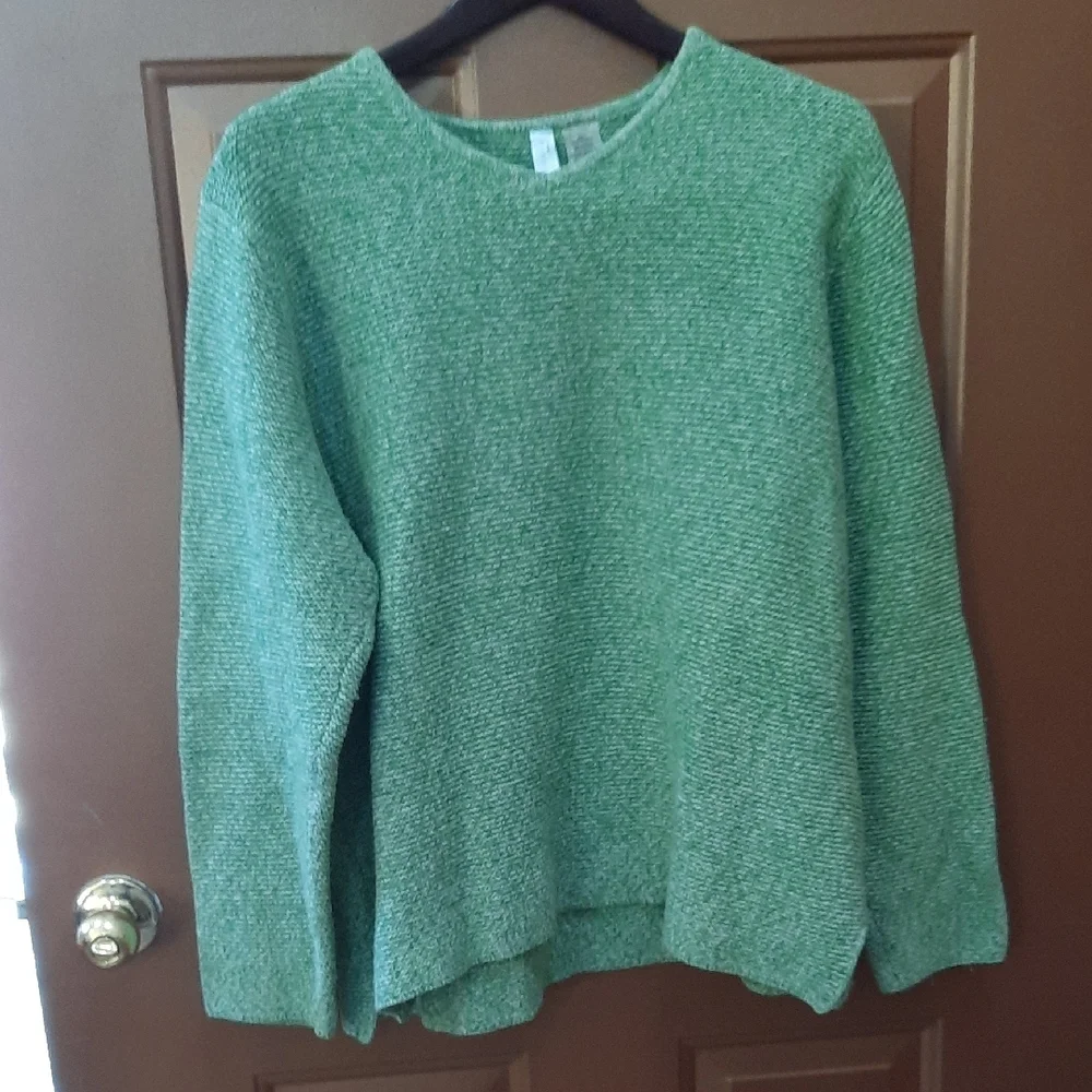 sahalie Light Heather Green Crewneck Sweater - Picture 6 of 6
